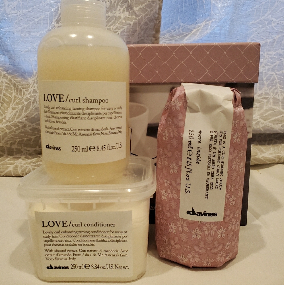 Davines Love Curl Shampoo, Conditioner, Curl Serum